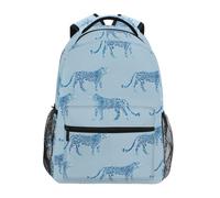 Kcldeci Sac à dos pour enfants pour garçons et filles, sac à dos d'école primaire, motif léopard bleu, taille S-M, Motif léopard bleu., M, Sac à dos daypack