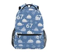 Kcldeci Sac à dos pour enfants pour garçons et filles, sacs à dos d'école primaire, 67 baleines blanches, sacs à livres primaires S-M, 67 baleines blanches, M, Sac à dos daypack