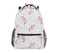 Kcldeci Sac à dos pour enfants pour garçons et filles, sacs à dos d'école primaire, adorables axolotls roses, sacs à livres primaires S-M, Adorables axolotls roses, M, Sac à dos daypack