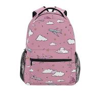 Kcldeci Sac à dos pour enfants pour garçons et filles, sacs à dos d'école primaire, avions, nuages, étoiles, sacs à livres pour garçons, tailles S-M, Avions Nuages Star1, S, Sac à dos daypack