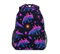 Kcldeci Sac à dos pour enfants pour garçons et filles - Sacs à dos d'école primaire Axolotls des années 80 Synthwave - Sacs à livres pour garçons et enfants - S-M, Axolotls Synthwave années 80, S, Sac