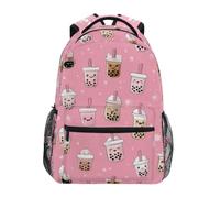 Kcldeci Sac à dos pour enfants pour garçons et filles - Sacs à dos d'école primaire Boba Bubble Tea sur Pink1 - Sacs à dos pour garçons et filles - S-M, Boba Bubble Tea on Pink1, S, Sac à dos daypack