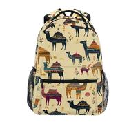 Kcldeci Sac à dos pour enfants pour garçons et filles, sacs à dos d'école primaire, camel ethnique, désert, sacs à livres pour garçons, tailles S-M, Désert ethnique chameau, M, Sac à dos daypack