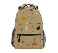 Kcldeci Sac à dos pour enfants pour garçons et filles - Sacs à dos d'école primaire - Chat du milieu du siècle - Sacs à livres pour garçons et enfants - Taille S, Chat du milieu du siècle, S, Sac à