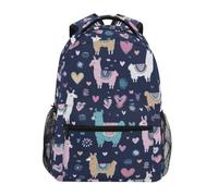 Kcldeci Sac à dos pour enfants pour garçons et filles, sacs à dos d'école primaire en forme de lama en forme de cœur, sacs à livres pour garçons, sacs à livres primaires S-M, Lama en forme de cœur, S