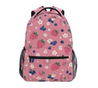 Kcldeci Sac à dos pour enfants pour garçons et filles - Sacs à dos d'école primaire - Fraises et myrtilles - Sacs à livres pour garçons et enfants - Taille S à M, Fraises et myrtilles, M, Sac à dos