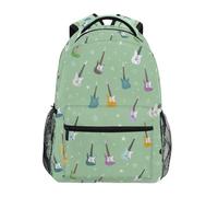Kcldeci Sac à dos pour enfants pour garçons et filles - Sacs à dos d'école primaire - Guitares étoiles pastel - Sacs à livres pour garçons et enfants - S-M, Guitars Stars Pastel, M, Sac à dos daypack