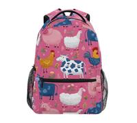 Kcldeci Sac à dos pour enfants pour garçons et filles - Sacs à dos d'école primaire - Motif animaux de la ferme - Taille S à M, Animaux de ferme de dessin animé, S, Sac à dos daypack