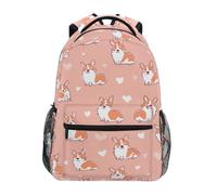 Kcldeci Sac à dos pour enfants pour garçons et filles, sacs à dos d'école primaire, motif corgi avec cœurs, sacs à livres pour garçons, tailles S-M, Motif corgi avec cœurs, M, Sac à dos daypack