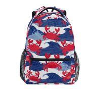 Kcldeci Sac à dos pour enfants pour garçons et filles, sacs à dos d'école primaire, motif crabes de dessin animé, sacs à livres primaires S-M, Crabes de dessin animé, M, Sac à dos daypack