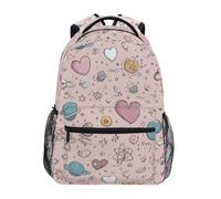 Kcldeci Sac à dos pour enfants pour garçons et filles - Sacs à dos d'école primaire - Motif dessin animé cosmique - Sacs à dos pour garçons et enfants - S-M, Amour cosmique dessin animé, S, Sac à dos