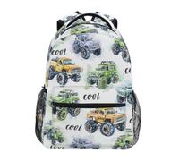 Kcldeci Sac à dos pour enfants pour garçons et filles - Sacs à dos d'école primaire - Motif dessin animé tout-terrain - Tailles S-M, Camions hors route de dessin animé, M, Sac à dos daypack
