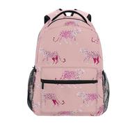 Kcldeci Sac à dos pour enfants pour garçons et filles - Sacs à dos d'école primaire - Motif léopard rose - Taille S à M, Animal léopard rose, S, Sac à dos daypack
