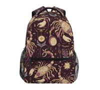 Kcldeci Sac à dos pour enfants pour garçons et filles - Sacs à dos d'école primaire - Motif scorpions en feuille d'or - Tailles S-M, Scorpions en feuille d'or, M, Sac à dos daypack
