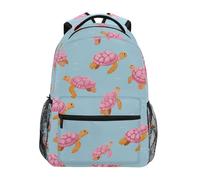 Kcldeci Sac à dos pour enfants pour garçons et filles, sacs à dos d'école primaire, motif tortue rose, sacs à livres pour garçons, tailles S-M, Tortue rose dessin animé, S, Sac à dos daypack