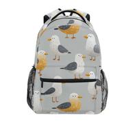 Kcldeci Sac à dos pour enfants pour garçons et filles - Sacs à dos d'école primaire - Mouettes sur gris - Sacs à dos pour garçons et enfants - S-M, Mouettes sur gris, M, Sac à dos daypack