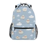 Kcldeci Sac à dos pour enfants pour garçons et filles, sacs à dos d'école primaire, moutons et nuages, sacs à livres pour garçons, tailles S-M, Mouton et nuage, S, Sac à dos daypack