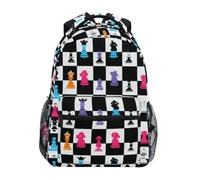 Kcldeci Sac à dos pour enfants pour garçons et filles, sacs à dos d'école primaire, noir et blanc, échiquier pour garçons, sacs à livres pour enfants S-M, Échiquier noir et blanc, S, Sac à dos daypack
