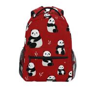 Kcldeci Sac à dos pour enfants pour garçons et filles - Sacs à dos d'école primaire - Ours panda sur rouge - Sacs à livres pour garçons et enfants - Taille S à M, Ours Panda sur Rouge, M, Sac à dos