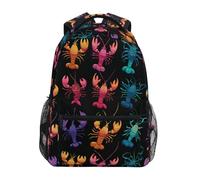 Kcldeci Sac à dos pour enfants pour garçons et filles, sacs à dos d'école primaire, sacs à dos de dessin animé, homard, crabes, sacs à livres pour garçons, tailles S-M, Crabes homards de dessin animé