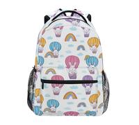 Kcldeci Sac à dos pour enfants pour garçons et filles, sacs à dos d'école primaire, sacs à dos de maternelle S-M, Ballons lapins arc-en-ciel, M, Sac à dos daypack