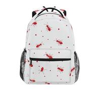 Kcldeci Sac à dos pour enfants pour garçons et filles, sacs à dos d'école primaire, sacs à dos de maternelle S-M, Fourmi rouge et pois, S, Sac à dos daypack