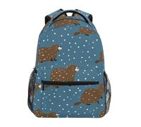 Kcldeci Sac à dos pour enfants pour garçons et filles, sacs à dos d'école primaire, sacs à dos de maternelle S-M, Castor et pois blancs, M, Sac à dos daypack