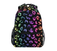 Kcldeci Sac à dos pour enfants pour garçons et filles, sacs à dos d'école primaire, sacs à dos de maternelle S-M, Imprimé léopard arc-en-ciel., S, Sac à dos daypack