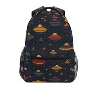 Kcldeci Sac à dos pour enfants pour garçons et filles, sacs à dos d'école primaire, sacs à dos de maternelle S-M, Espace soucoupe volante, M, Sac à dos daypack