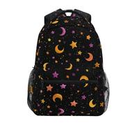 Kcldeci Sac à dos pour enfants pour garçons et filles, sacs à dos d'école primaire, sacs à dos de maternelle S-M, Étoile jaune de la nouvelle lune, M, Sac à dos daypack