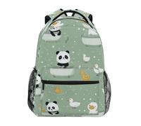 Kcldeci Sac à dos pour enfants pour garçons et filles, sacs à dos d'école primaire, sacs à dos de maternelle S-M, Panda et canard qui se baignent, M, Sac à dos daypack