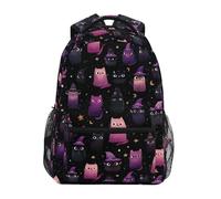 Kcldeci Sac à dos pour enfants pour garçons et filles, sacs à dos d'école primaire, sacs à dos de maternelle S-M, Chat sorcellerie Halloween, M, Sac à dos daypack
