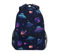 Kcldeci Sac à dos pour enfants pour garçons et filles, sacs à dos d'école primaire, sacs à dos de maternelle S-M, Soucoupe volante dans l'obscurité, S, Sac à dos daypack