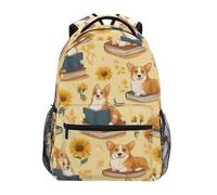 Kcldeci Sac à dos pour enfants pour garçons et filles, sacs à dos d'école primaire, sacs à dos de maternelle S-M, Livres de lecture de chiens Corgi, S, Sac à dos daypack