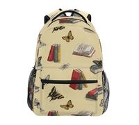 Kcldeci Sac à dos pour enfants pour garçons et filles, sacs à dos d'école primaire, sacs à dos de maternelle S-M, Livre de bibliothèque et papillon, S, Sac à dos daypack