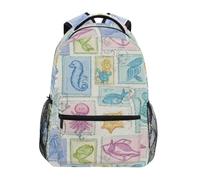 Kcldeci Sac à dos pour enfants pour garçons et filles, sacs à dos d'école primaire, timbres postaux, sacs à dos pour garçons, sac à dos primaire S-M, Timbres d'affranchissement, S, Sac à dos daypack