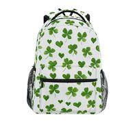 Kcldeci Sac à dos pour enfants pour garçons et filles, sacs à dos d'école primaire, trèfle à quatre feuilles, cœur, sacs à livres pour garçons, tailles S-M, Cœur trèfle à quatre feuilles, M, Sac à dos