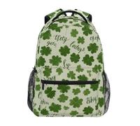 Kcldeci Sac à dos pour enfants pour garçons et filles - Sacs à dos d'école primaire - Trèfle vert - Taille S à M, Trèfle vert porte-bonheur, M, Sac à dos daypack