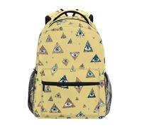 Kcldeci Sac à dos pour enfants pour garçons et filles - Sacs à dos d'école primaire - Triangle mauvais œil - Sacs à livres pour garçons et enfants - S-M, Triangle du mauvais œil, M, Sac à dos daypack