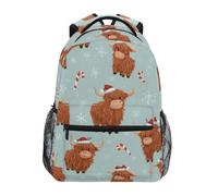 Kcldeci Sac à dos pour enfants pour garçons et filles - Sacs à dos d'école primaire - Vache des Highlands - Canne à sucre d'orge - Sacs à dos pour garçons et enfants - S-M, Canne à sucre vache