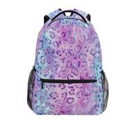 Kcldeci Sac à dos pour enfants pour garçons et filles, sacs à dos d'école primaire, violet et bleu, motif léopard, sac à dos primaire S-M, Léopard violet et bleu, S, Sac à dos daypack