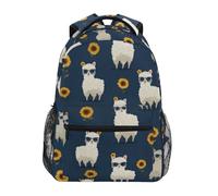 Kcldeci Sac à dos pour enfants pour garçons et filles, sacs à dos pour école primaire, alpaga, tournesol, sacs à livres pour garçons, tailles S-M, Alpaga Tournesol, S, Sac à dos daypack