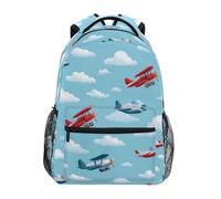 Kcldeci Sac à dos pour enfants pour garçons et filles, sacs à dos pour école primaire, avion et nuages, sacs à dos pour garçons, sacs à dos pour enfants, S-M, Avion et nuages, M, Sac à dos daypack