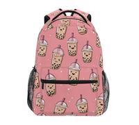 Kcldeci Sac à dos pour enfants pour garçons et filles - Sacs à dos pour école primaire - Boba Bubble Tea sur rose - 3 sacs à dos pour garçons et filles - S-M, Boba Bubble Tea on Pink3, S, Sac à dos
