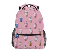 Kcldeci Sac à dos pour enfants pour garçons et filles - Sacs à dos pour école primaire Boba Bubble Tea sur Pink2 - Sacs à dos pour garçons et filles - S-M, Boba Bubble Tea on Pink2, S, Sac à dos