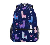 Kcldeci Sac à dos pour enfants pour garçons et filles, sacs à dos pour école primaire, lama, alpaga, cœur2, sacs à livres pour garçons et enfants, tailles S-M, Lama Alpaga Heart2, S, Sac à dos daypack