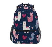 Kcldeci Sac à dos pour enfants pour garçons et filles, sacs à dos pour école primaire, lama, alpaga, cœur3, sacs à livres pour garçons et enfants, tailles S-M, Lama Alpaga Heart3, M, Sac à dos daypack