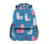 Kcldeci Sac à dos pour enfants pour garçons et filles, sacs à dos pour école primaire, lama, alpaga, cœur, sacs à livres pour garçons, tailles S-M, Cœur lama alpaga, S, Sac à dos daypack
