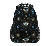 Kcldeci Sac à dos pour enfants pour garçons et filles, sacs à dos pour école primaire, mauvais œil sur fond noir, sacs à dos pour garçons, sacs à dos S-M, Mauvais œil sur fond noir, S, Sac à dos