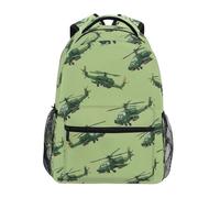 Kcldeci Sac à dos pour enfants pour garçons et filles - Sacs à dos pour école primaire - Sac à dos avec réservoir d'hélicoptère Rocket1 - Sacs à livres pour garçons et enfants, Tank Helicopter Rocket1